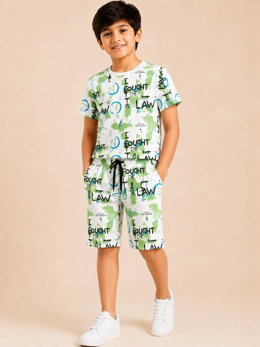 toyific Indigo Printed T-shirt with Shorts