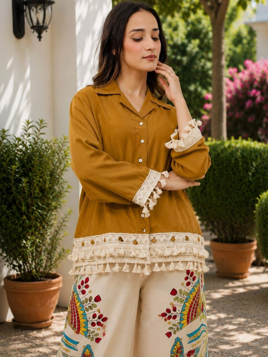 BAESD Fringed A-Line Dress
