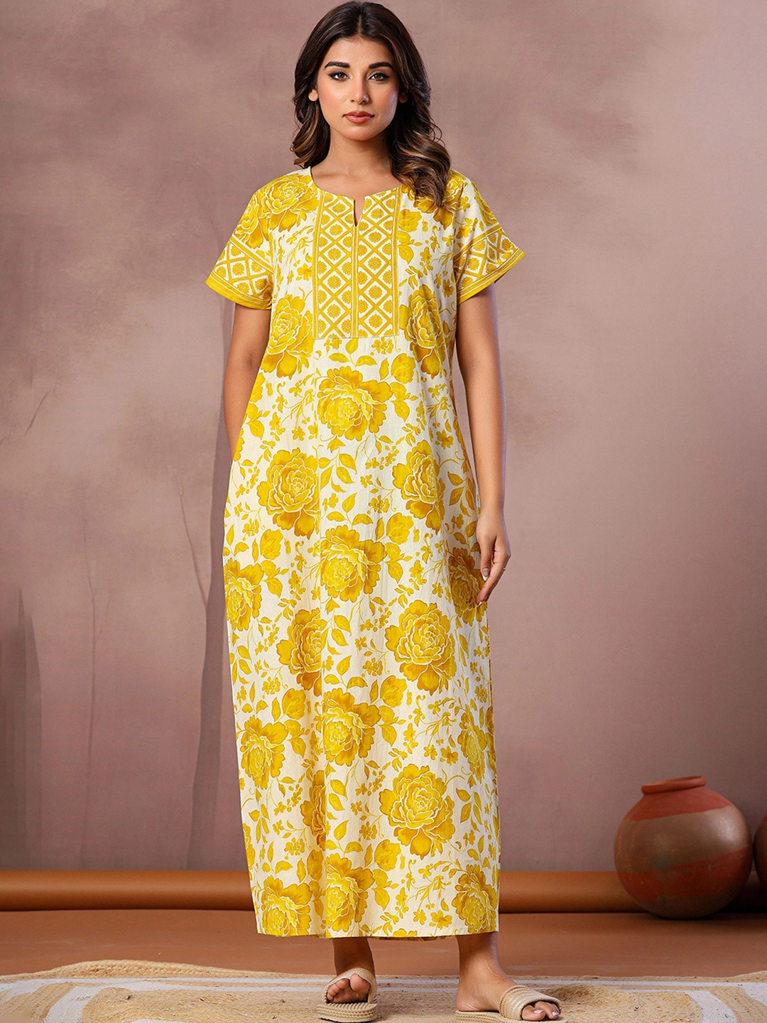 Nihsamah Printed Maxi Nightdress