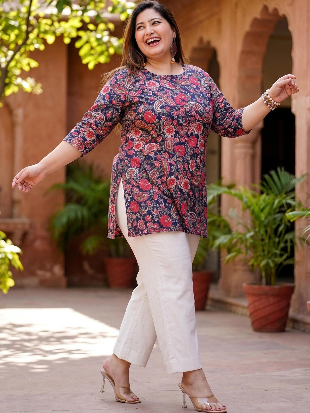 Gs Fashions Floral Printed Pure Cotton Kurti