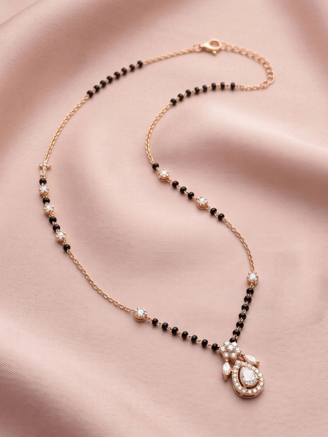 Bagdo Gold-Plated Artificial Stones and Beads Mangalsutra