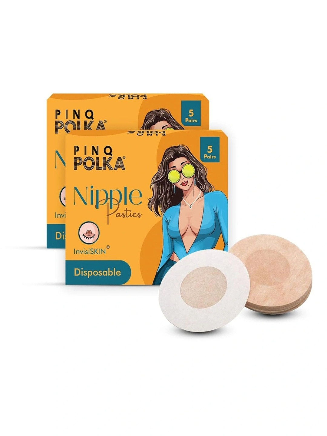 PINQ POLKA Disposable Nipple Cover Pasties For Women Stick On Stickers 20 Pcs