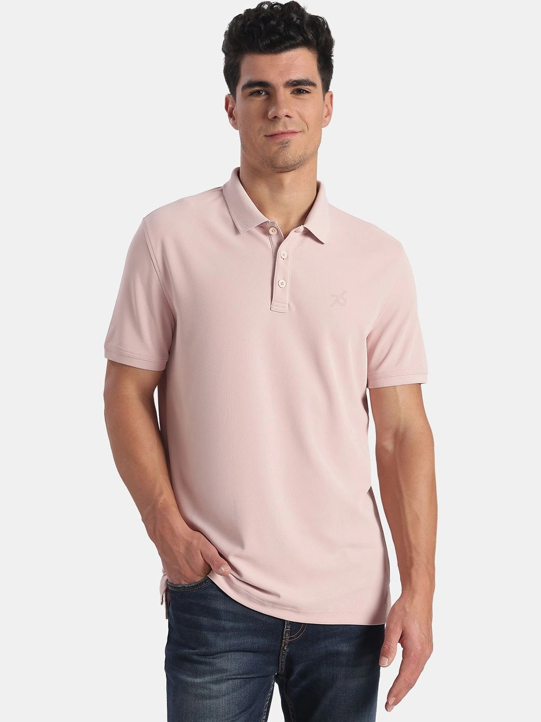 Jockey Microfiber Fabric Solid Half Sleeve Polo T-Shirt with StayFresh Technology -AM38