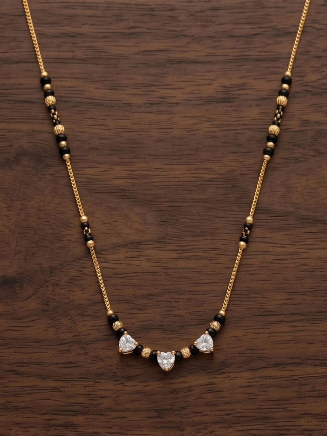 Bagdo Gold-Plated Artificial Stones and Beads Mangalsutra