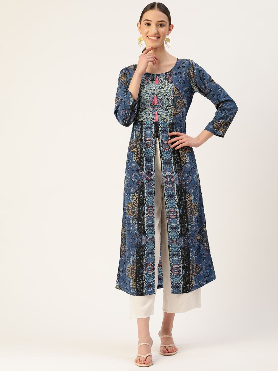 WISSTLER Floral Printed Summer Sheers Crepe Kurta