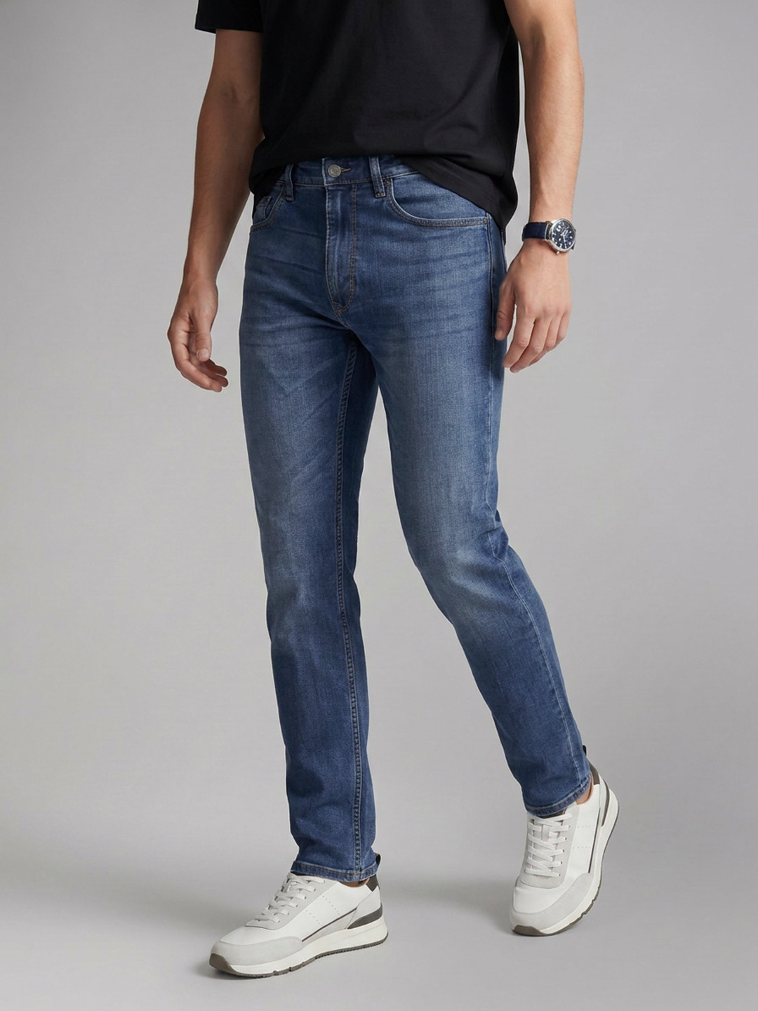 Louis Philippe Jeans Men Straight Fit Low-Rise Jeans