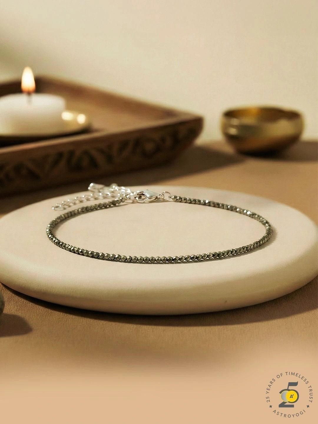 Astroyogi Raw Pyrite Anklet For Women