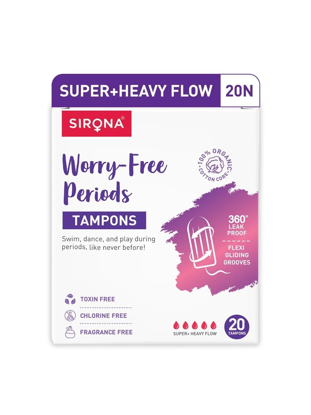 Sirona Premium Digital Tampon Super Plus Heavy Flow 20 Pieces