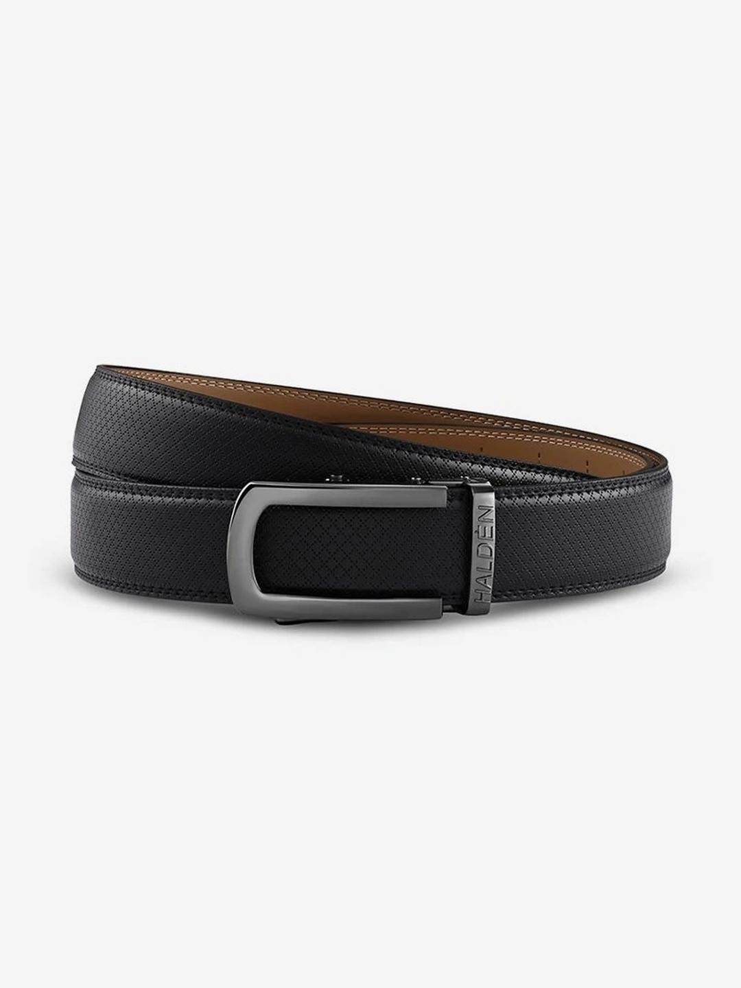 HALDEN Men Textured Leather Formal Belt