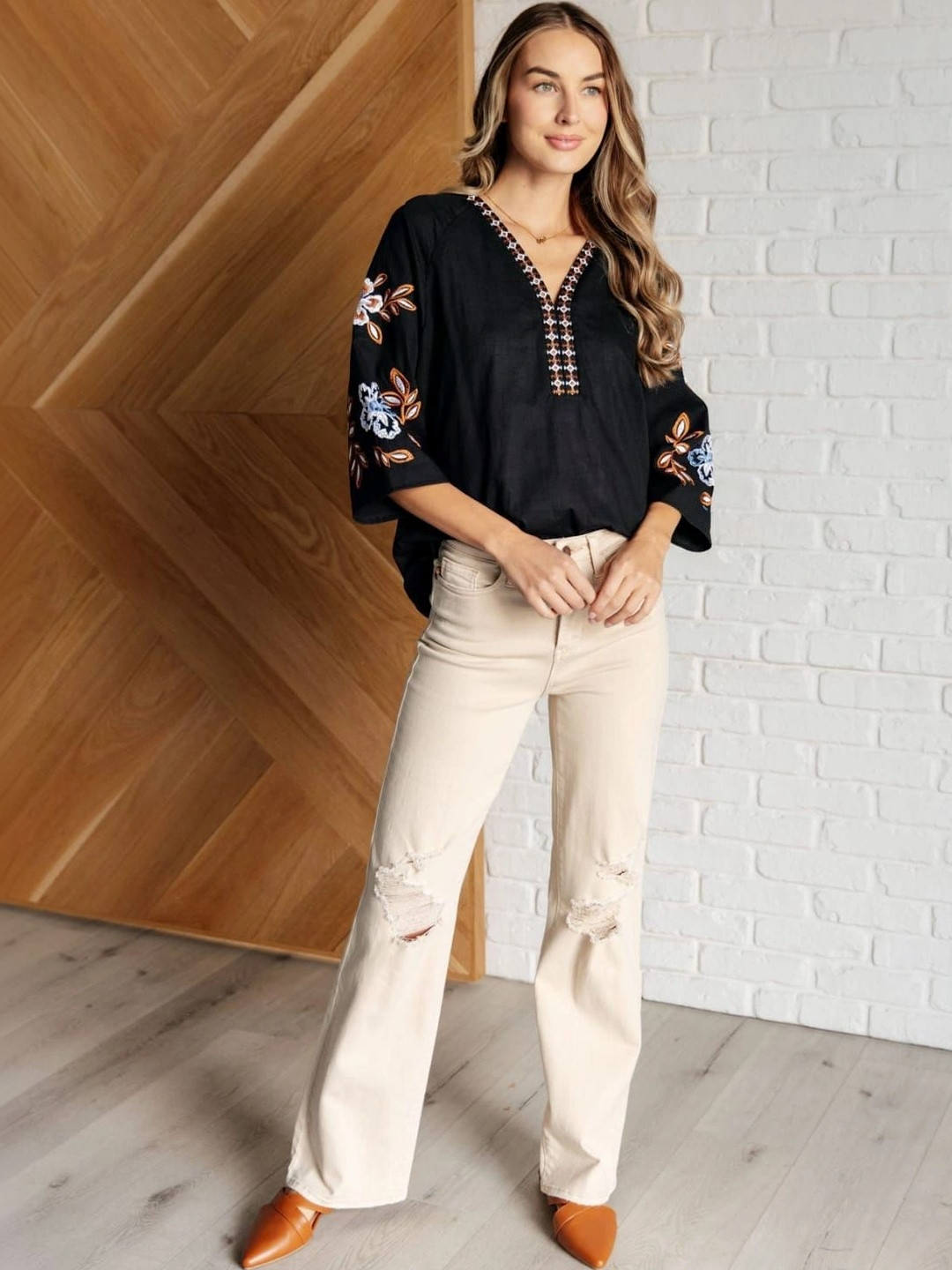 Anaya Floral Embroidered Top