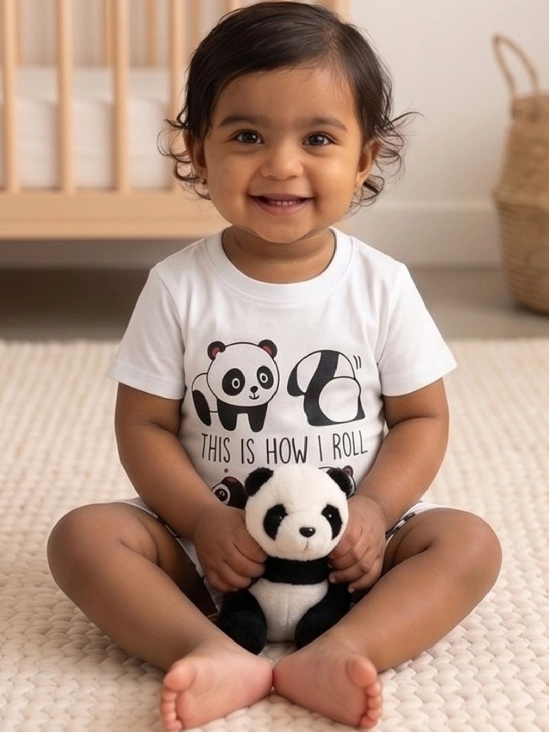 BURBN Cotton Printed T-shirt with Shorts