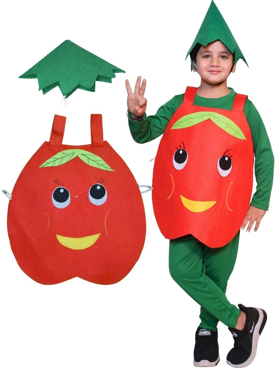Kaku Fancy dresses Kids Apple Fruits Costume Set