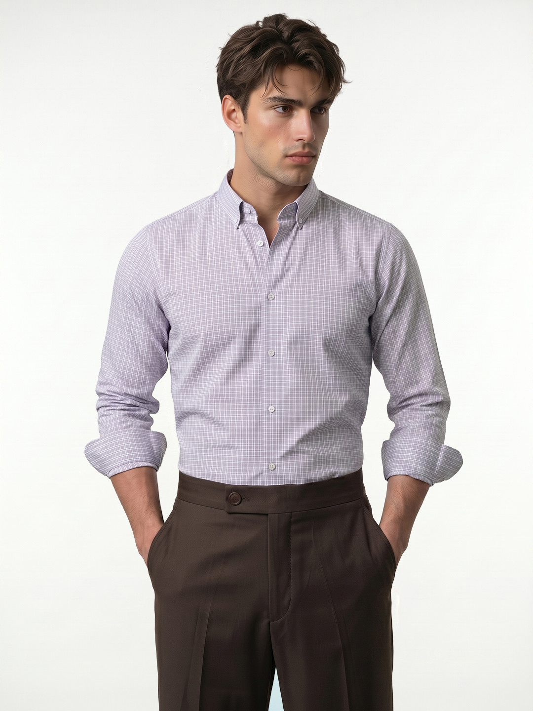 OvrWrk Checked Regular Fit Semiformal Shirt