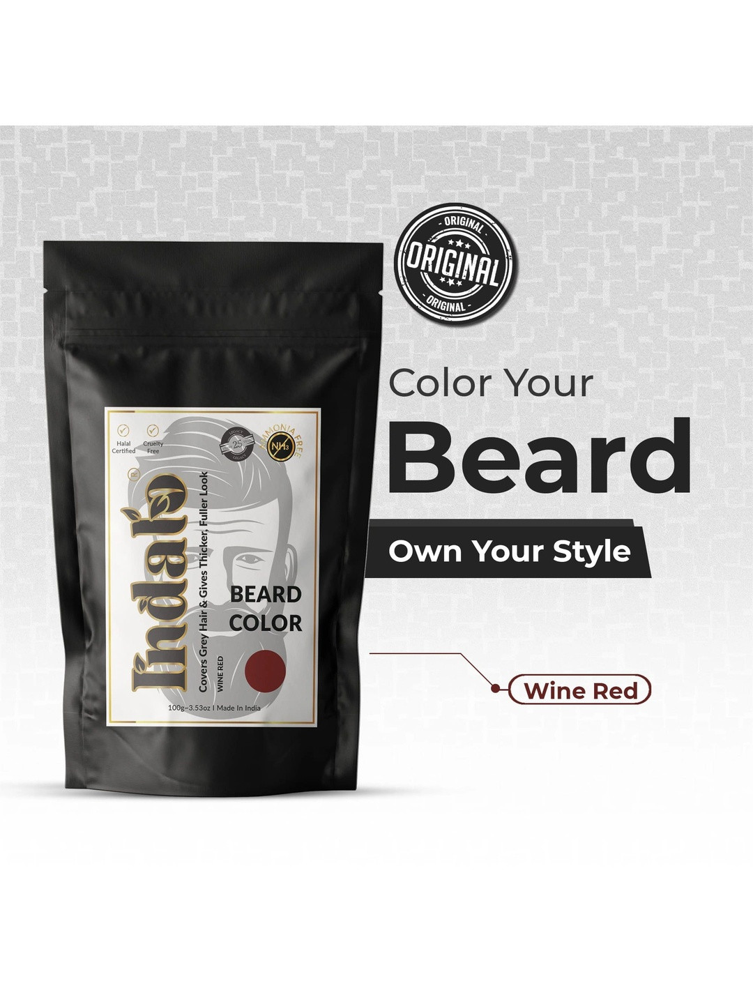 INDALO Men Beard Color 100 g - Wine Red