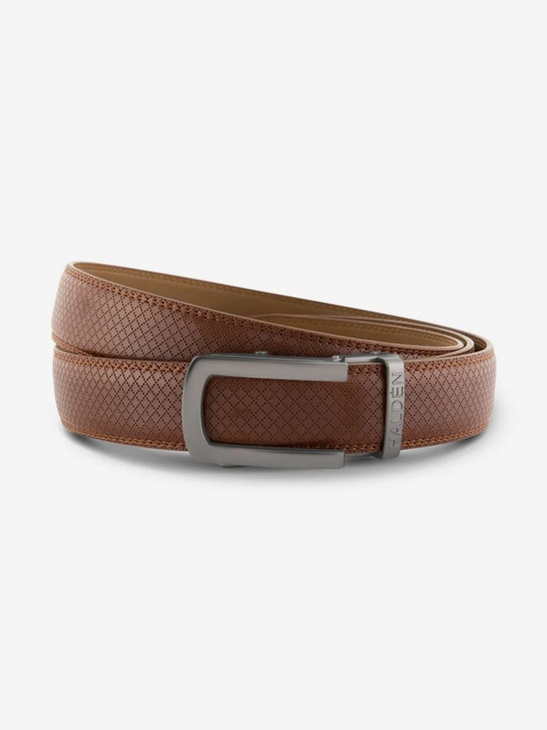 HALDEN Men Textured Leather Formal Belt