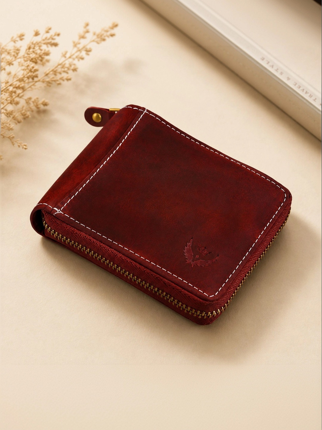 LORENZ Men Leather RFID Zip Around Wallet