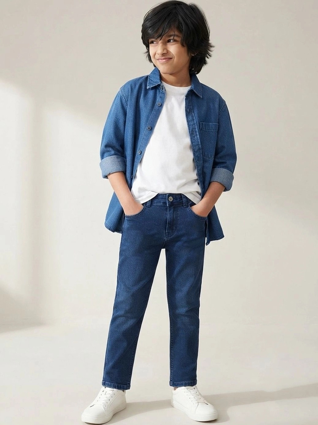 TALES & STORIES Boys Blue Slim Fit Stretchable Jeans