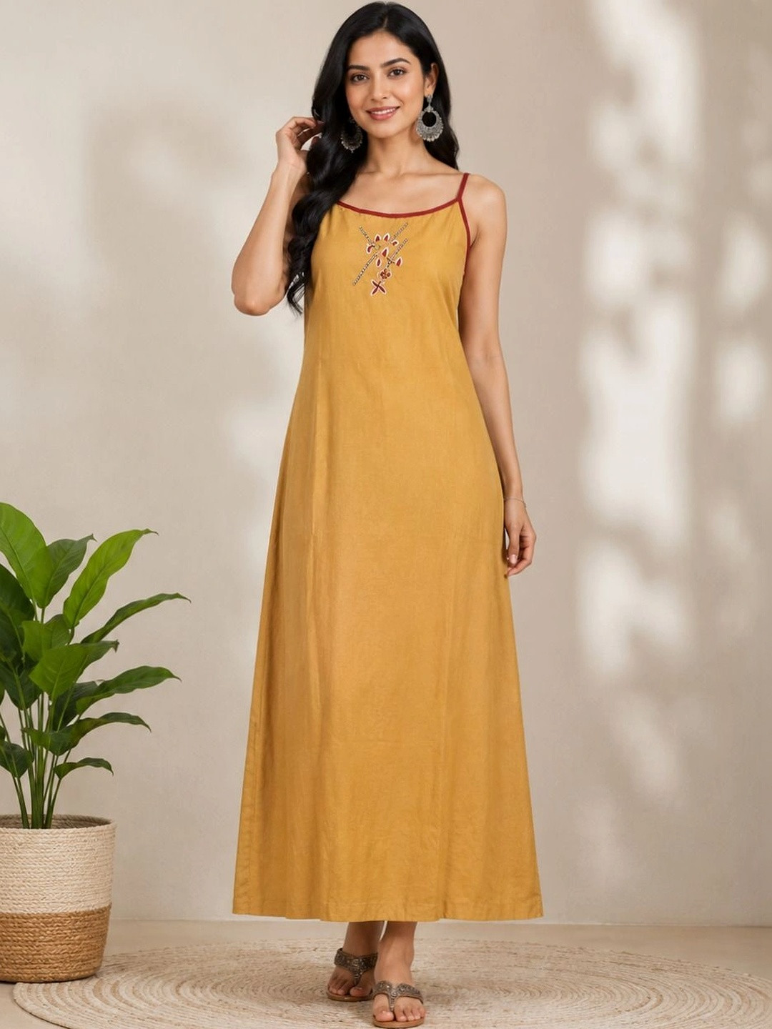 Sukhraa Embroidered Maxi Nightdress