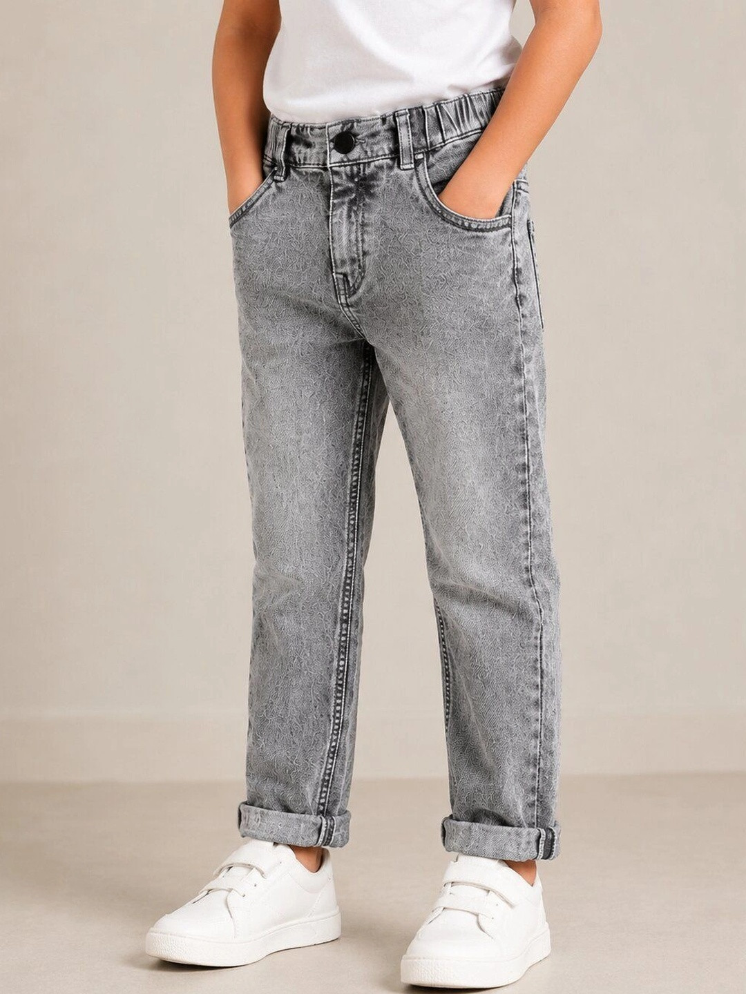 Sportking Boys Jean Regular Fit High-Rise Cuffed Hem Jeans