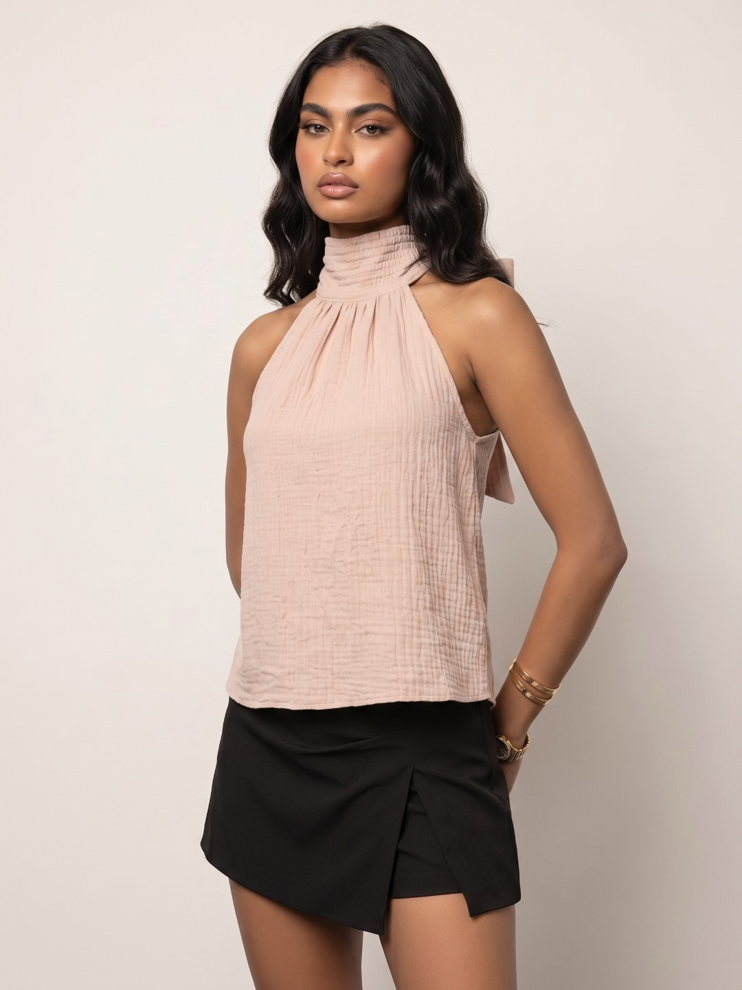 Phosphorus Self Designed Tie-Up Neck Top