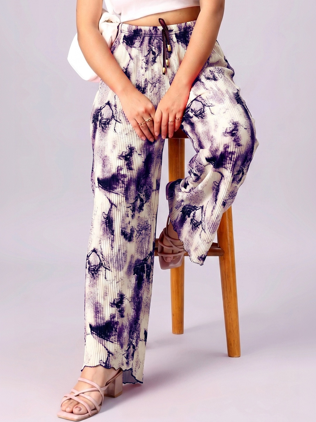Tijarat Women Printed Knitted Palazzos