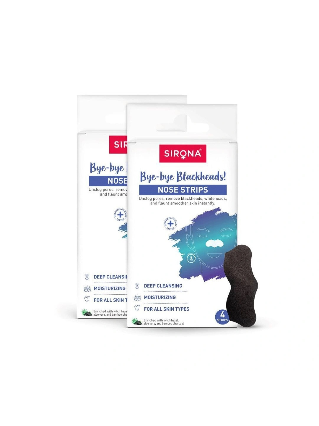 Sirona Set Of 2 Natural Bamboo Charcoal Nose Strips