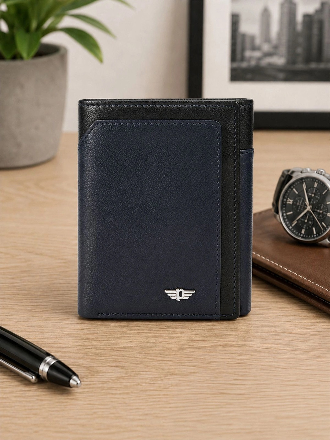 Police Men Leather Three Fold Wallet