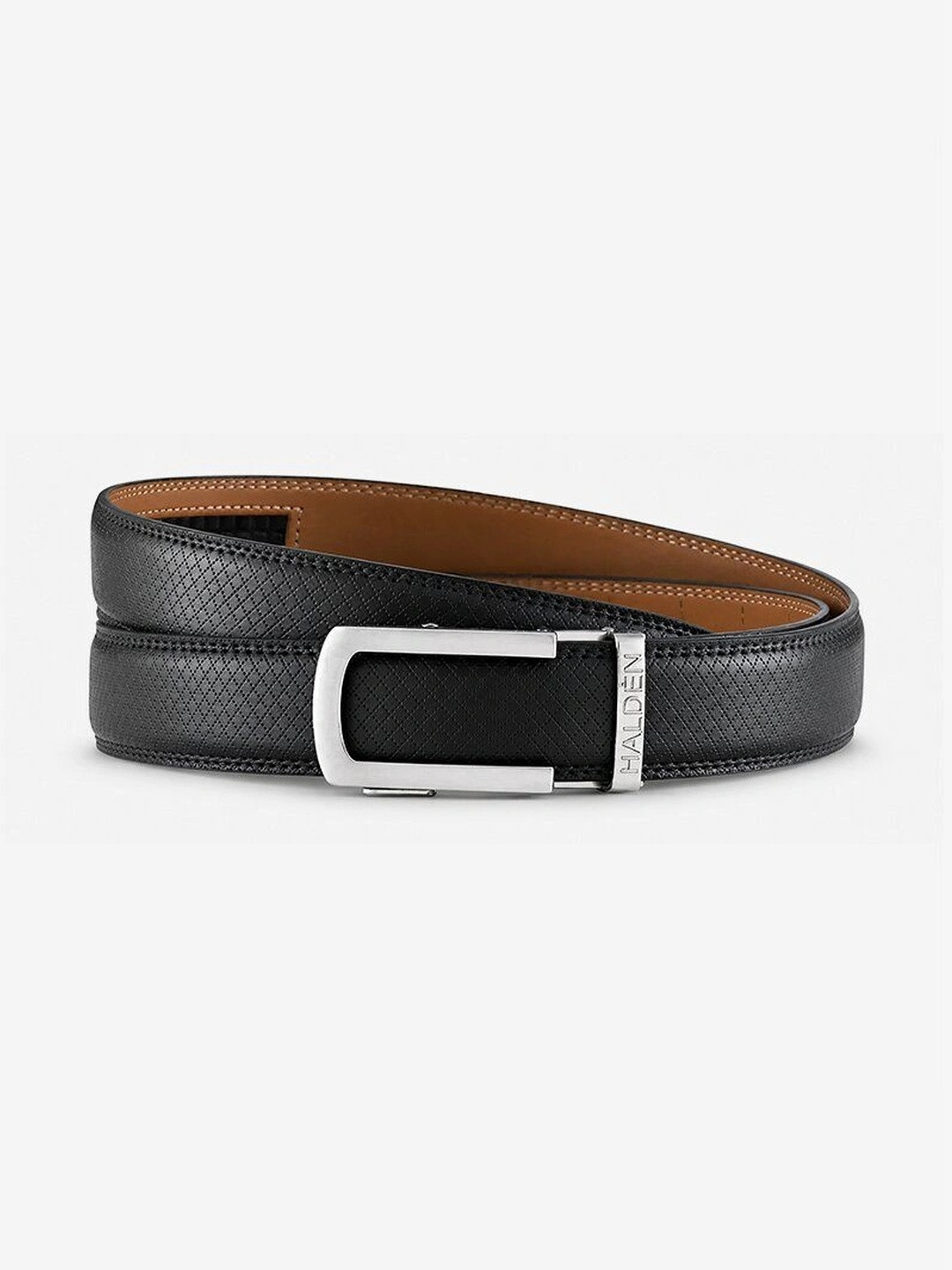 HALDEN Men Textured Leather Formal Belt