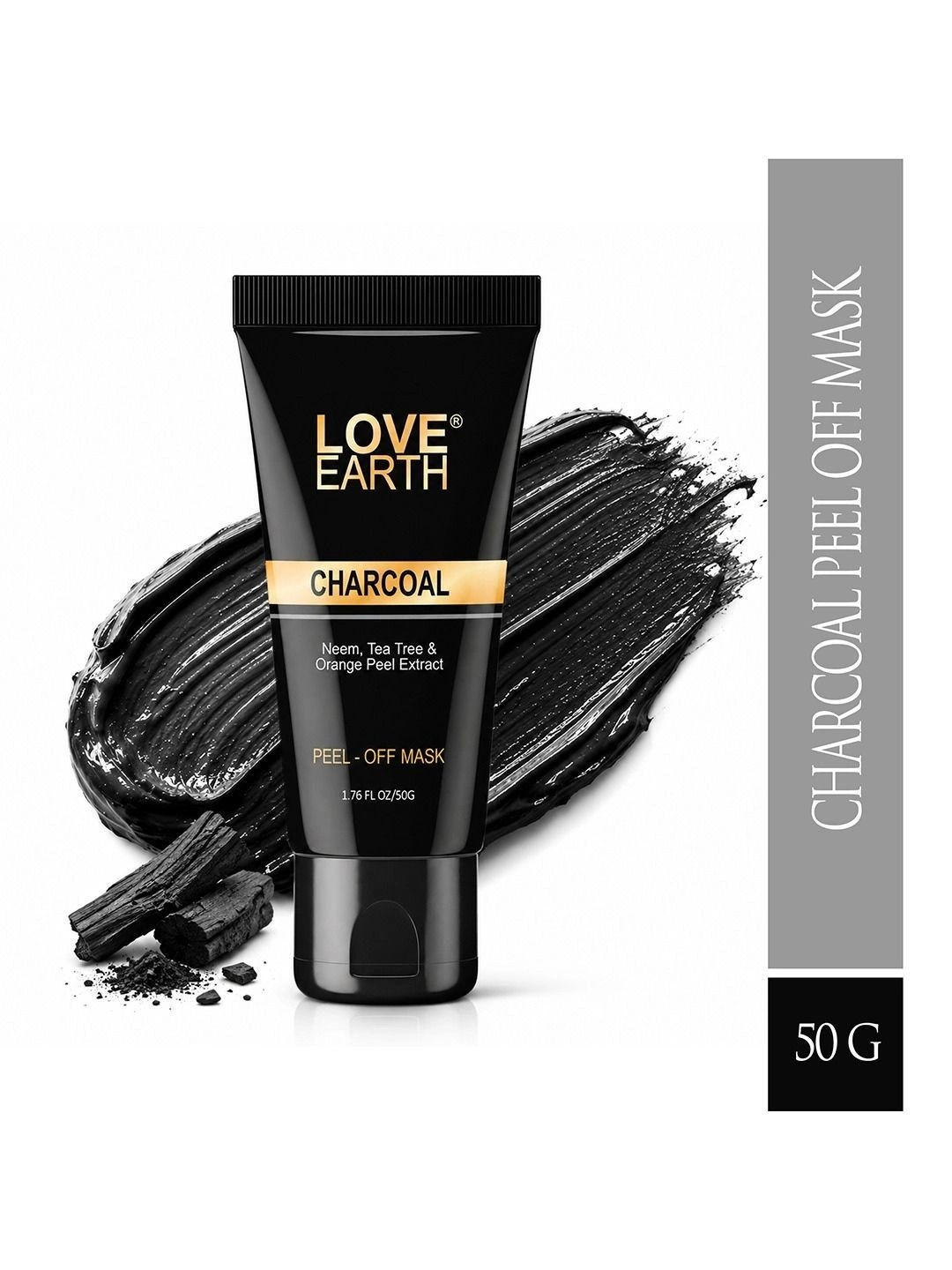 LOVE EARTH Charcoal Peel Off Mask with Neem & Tea Tree - 50 g
