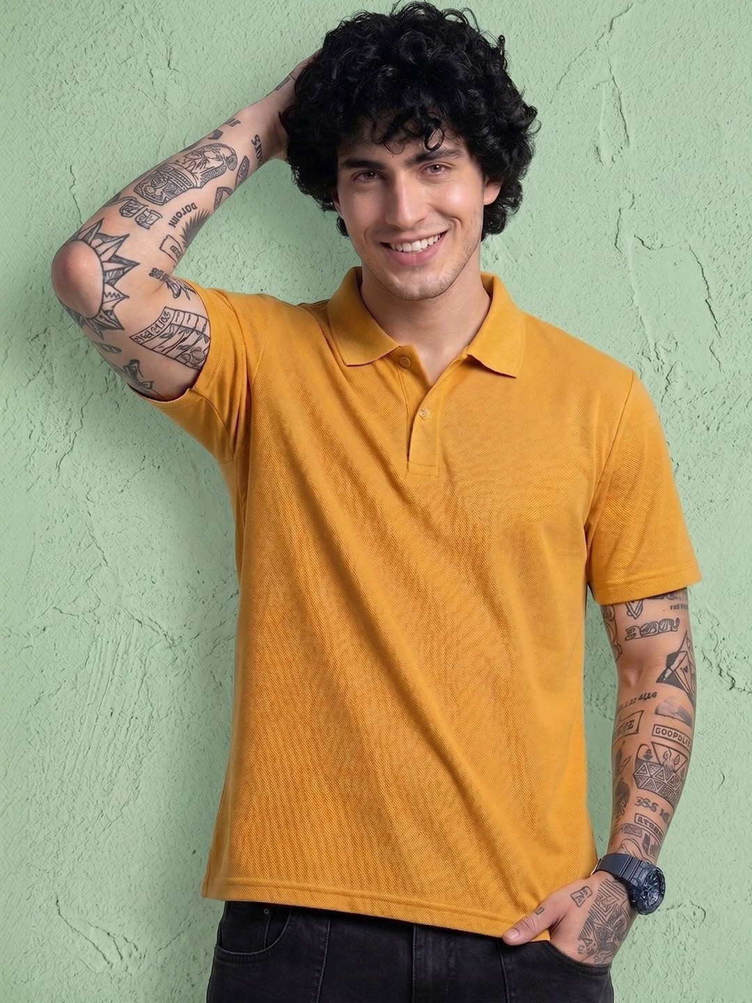 AIN6 Men Polo Collar T-shirt