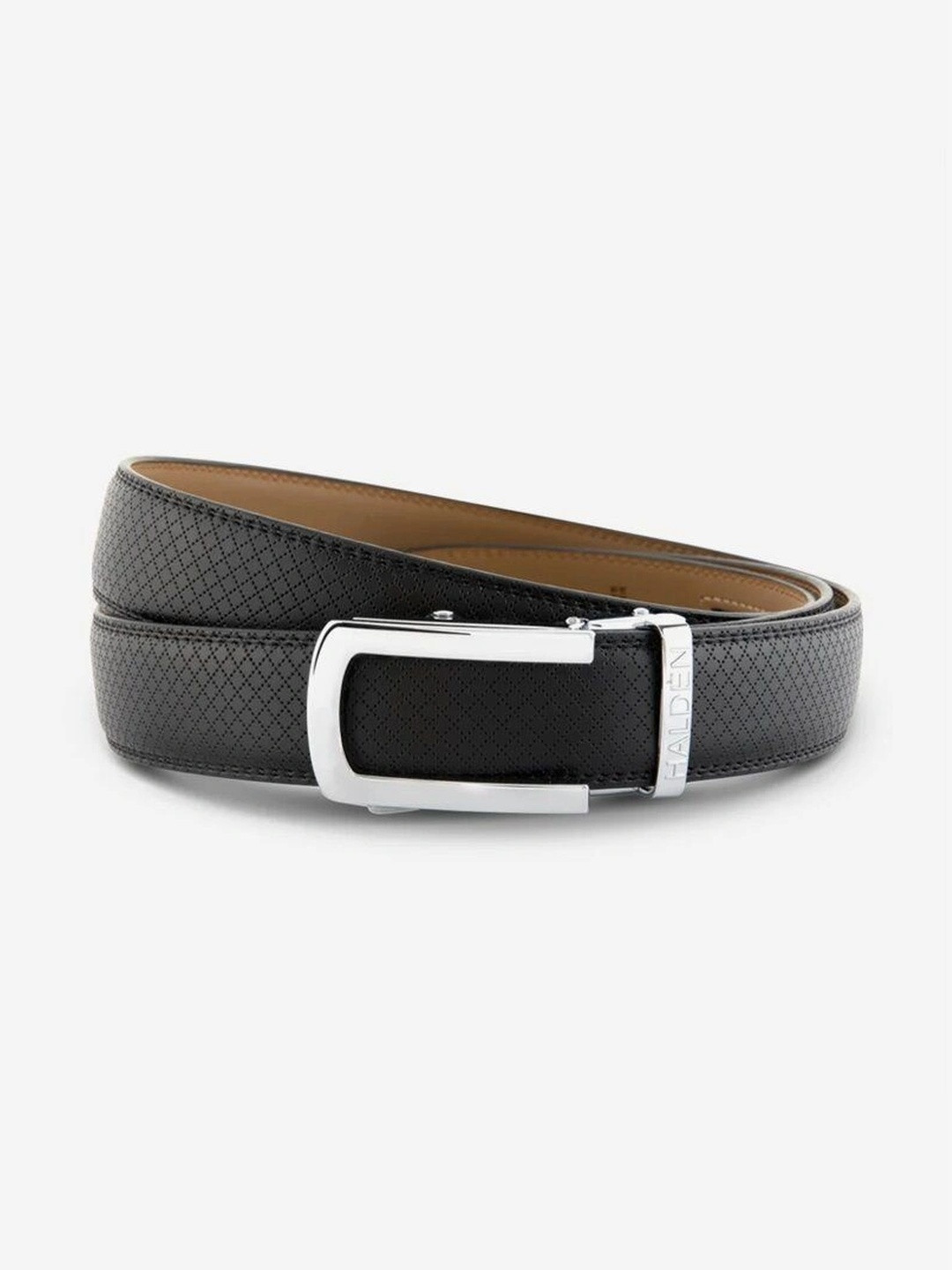 HALDEN Men Textured Leather Belt