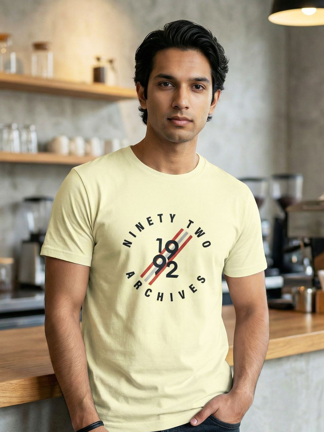 RAAX Men Typography Printed Pure Cotton T-shirt