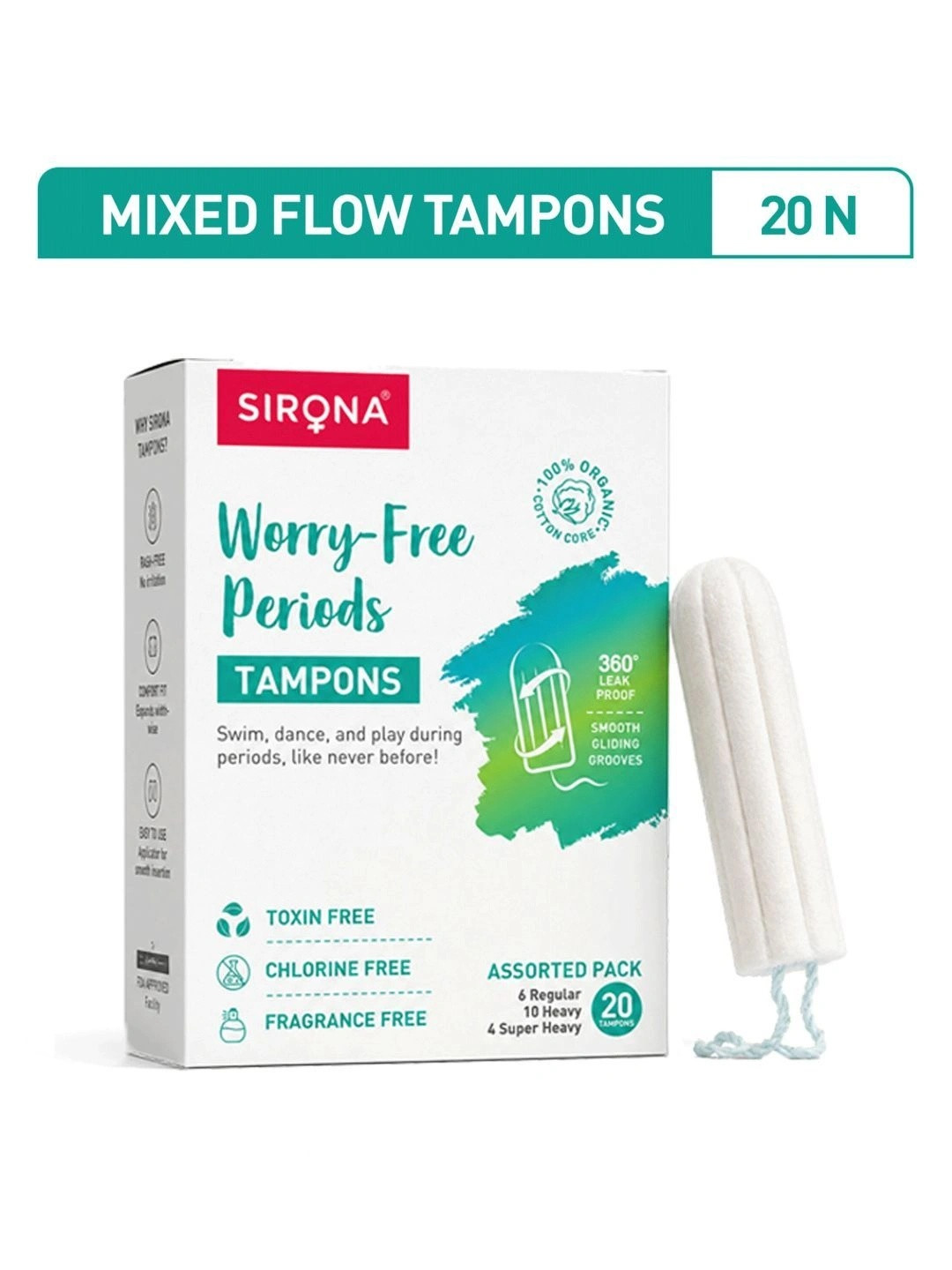 Sirona Premium Applicator Women Pack of 8 Tampons