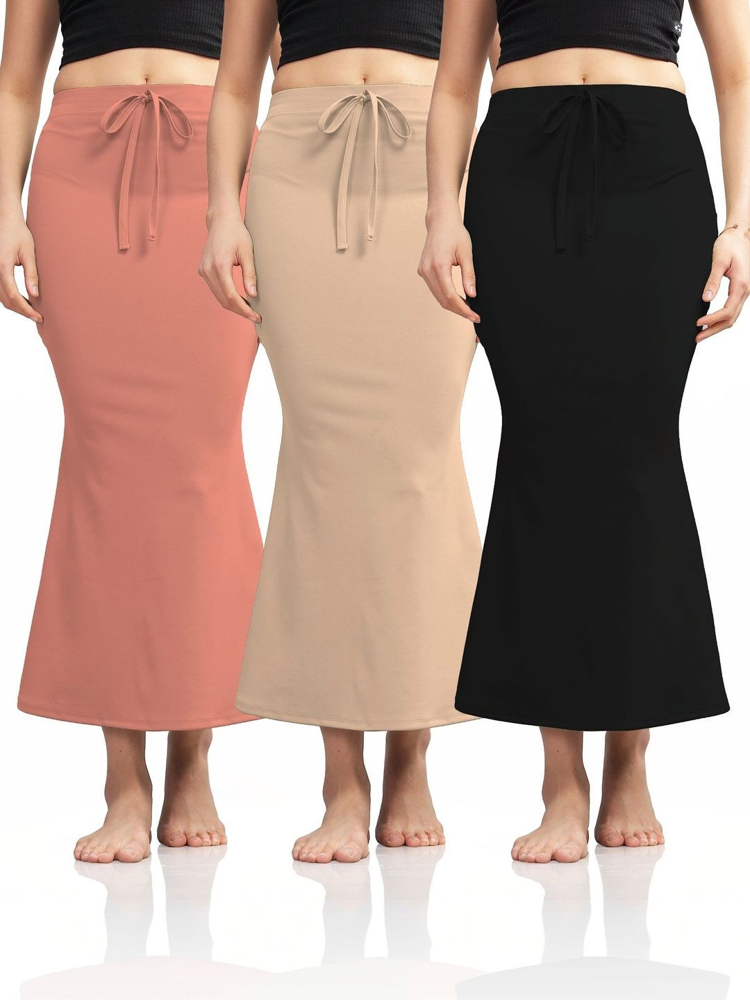 JETVELI Women Pack of 3 Soft Cotton High Waist Regular Fit Saree Shapewear Petticoat