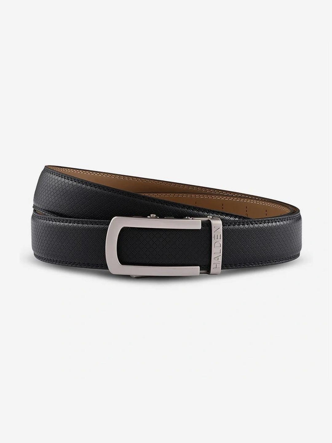 HALDEN Men Textured Leather Belt