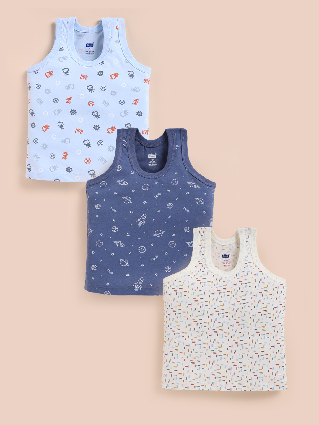 Simply Boys Pack of 3 Printed Cotton Basic