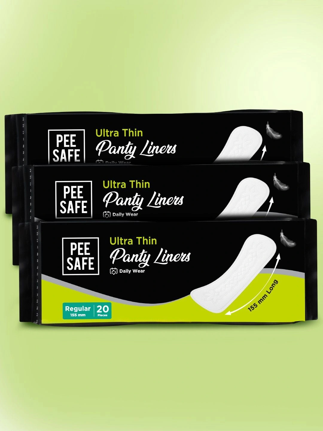 PEESAFE 3-Pcs Ultra Thin Panty Liners - 20 Liners Each