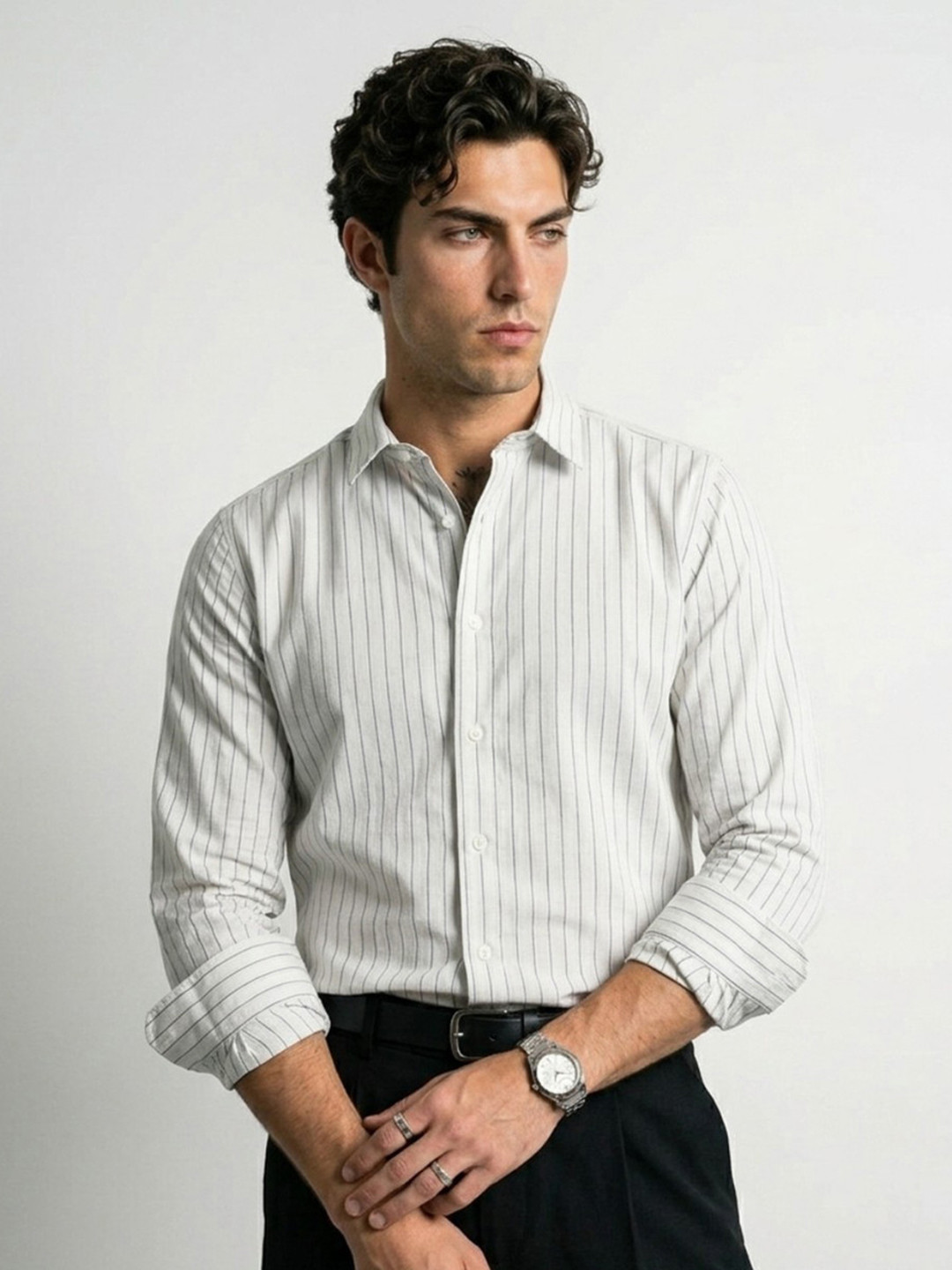 OvrWrk Striped Regular Fit Casual Shirt