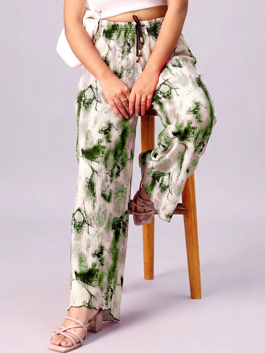 Tijarat Women Printed Knitted Palazzos