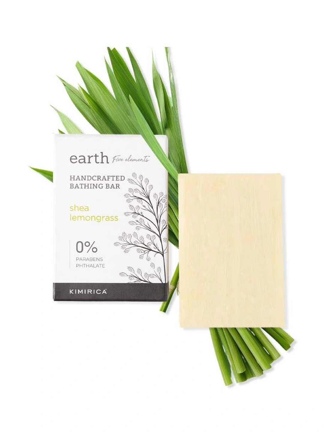 Kimirica White Earth Shea Lemongrass Bathing Soap Bar 100% Vegan & Paraben Free-100g