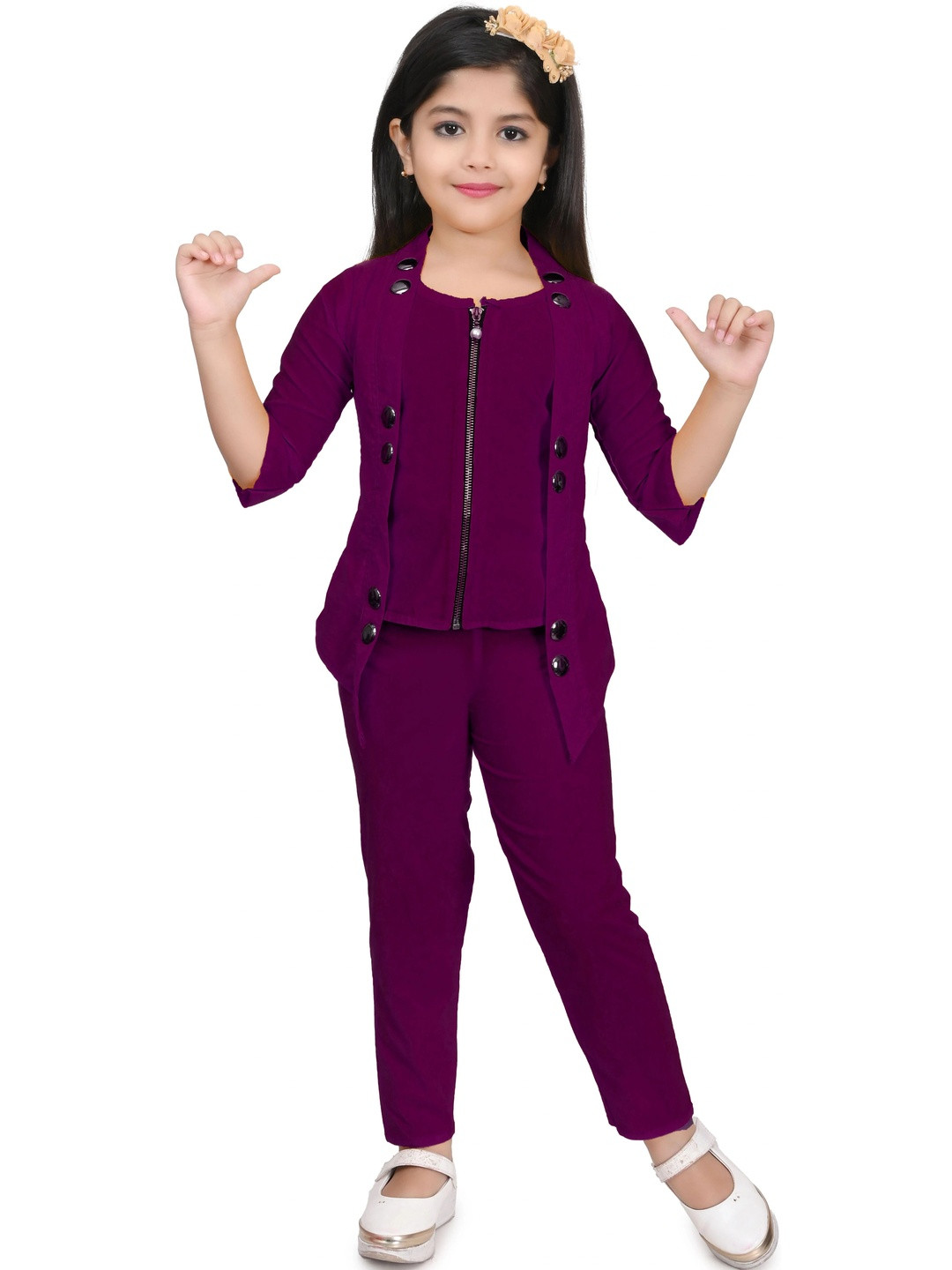FARIHA FASHIONS Girls Top with Trousers