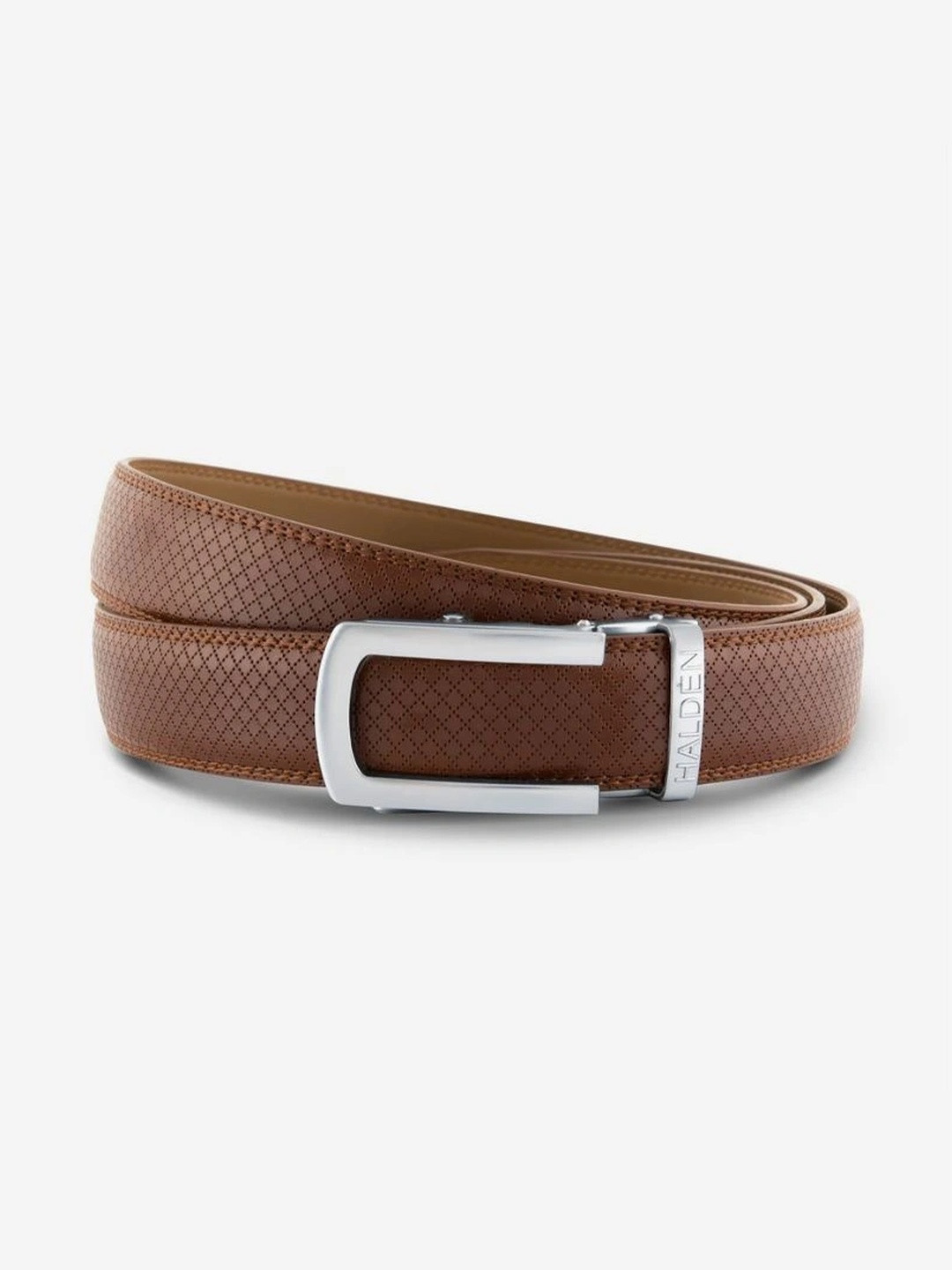 HALDEN Men Textured Leather Belt