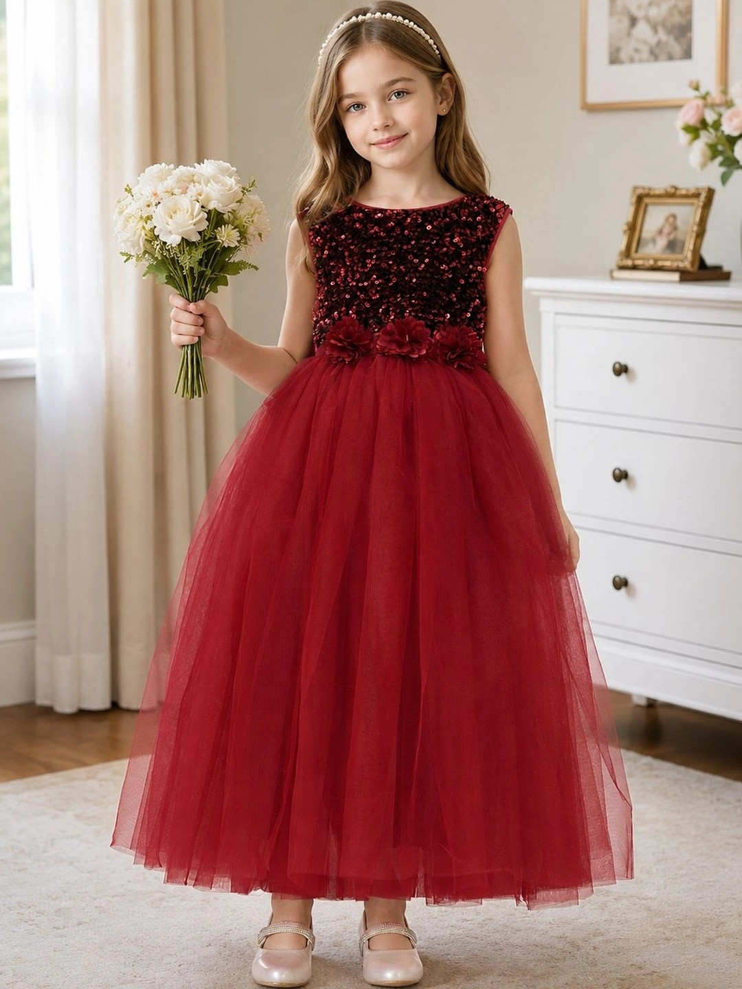 Dripteen Net A-Line Maxi Dress