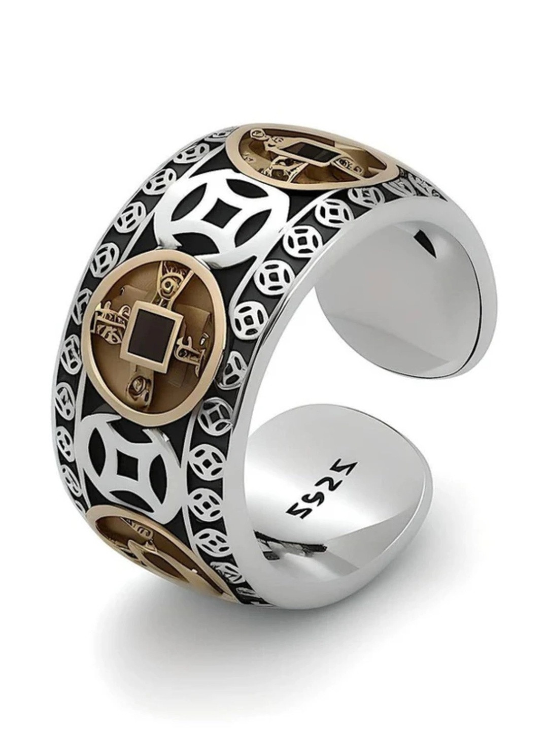 DZINETRENDZ Men Brass-Plated Antique Finger Ring