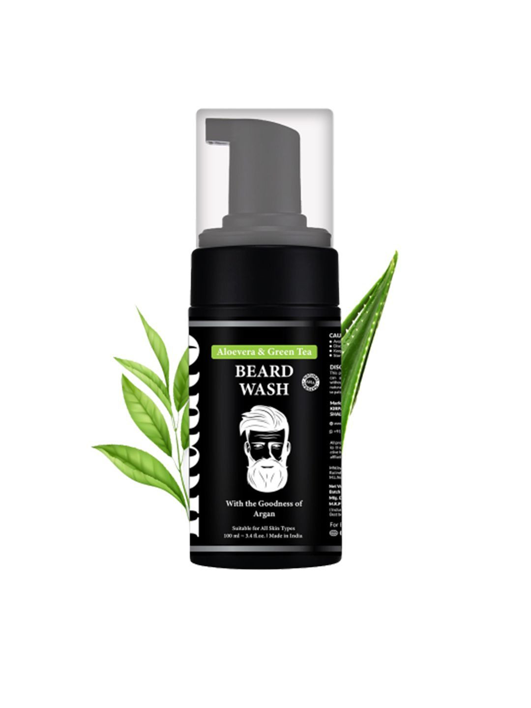 INDALO Aloe Vera & Green Tea & Argan Beard Wash-100ml