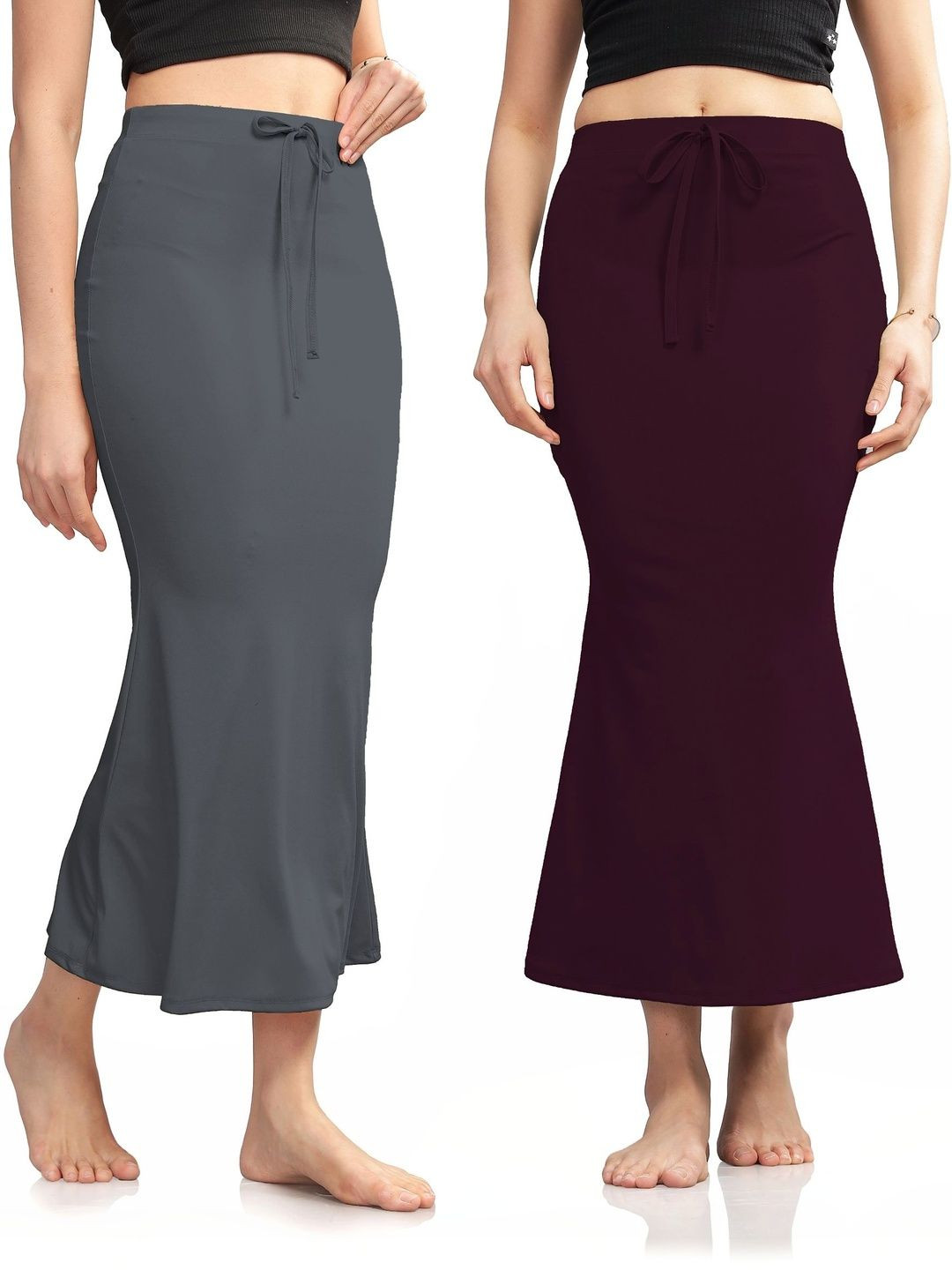 JETVELI Pack Of 2 Slim-Fit High Waist Mermaid Fish Cut Saree Shapewear