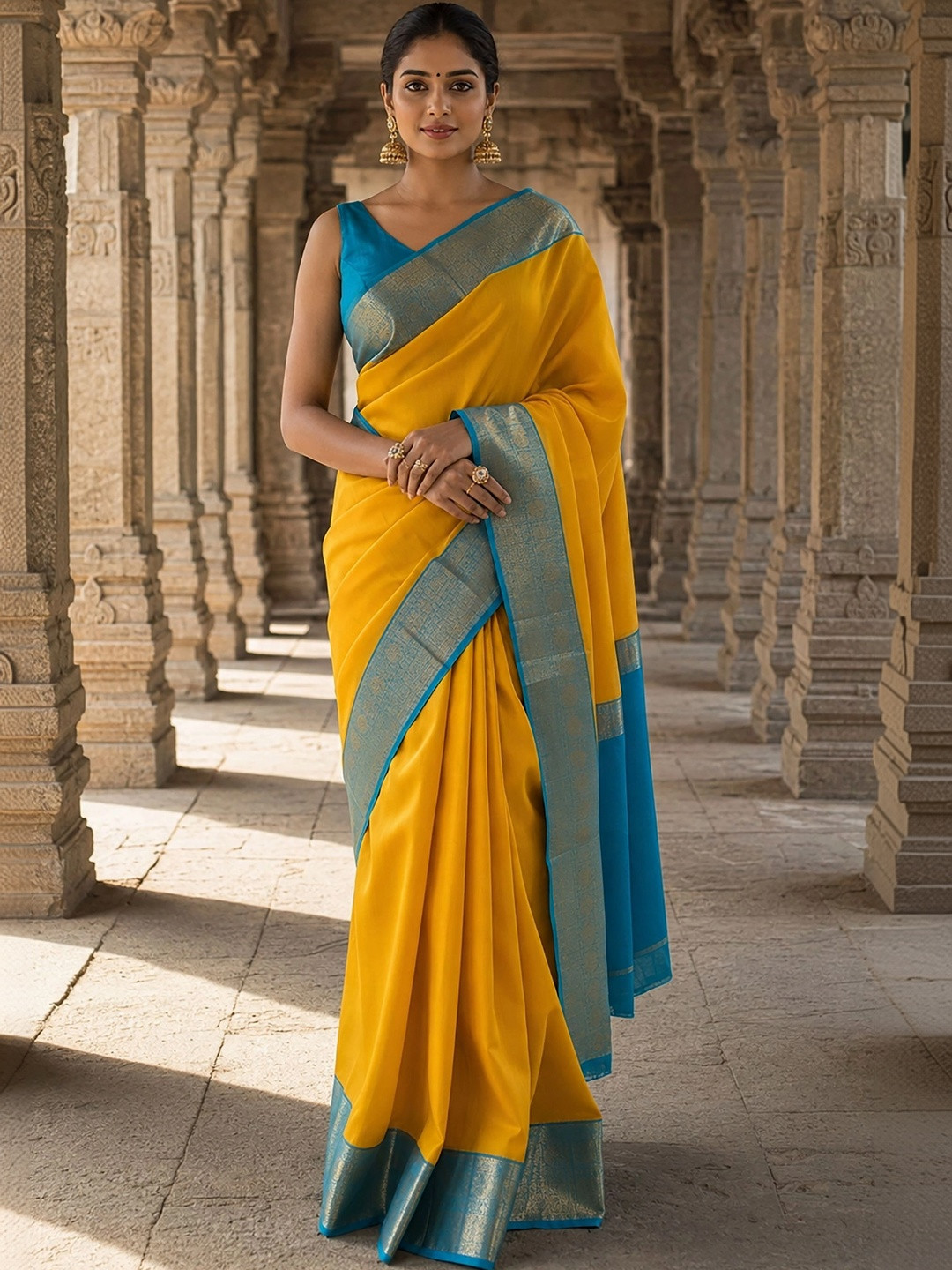 KALINI Woven Design Zari Silk Blend Designer Banarasi Saree