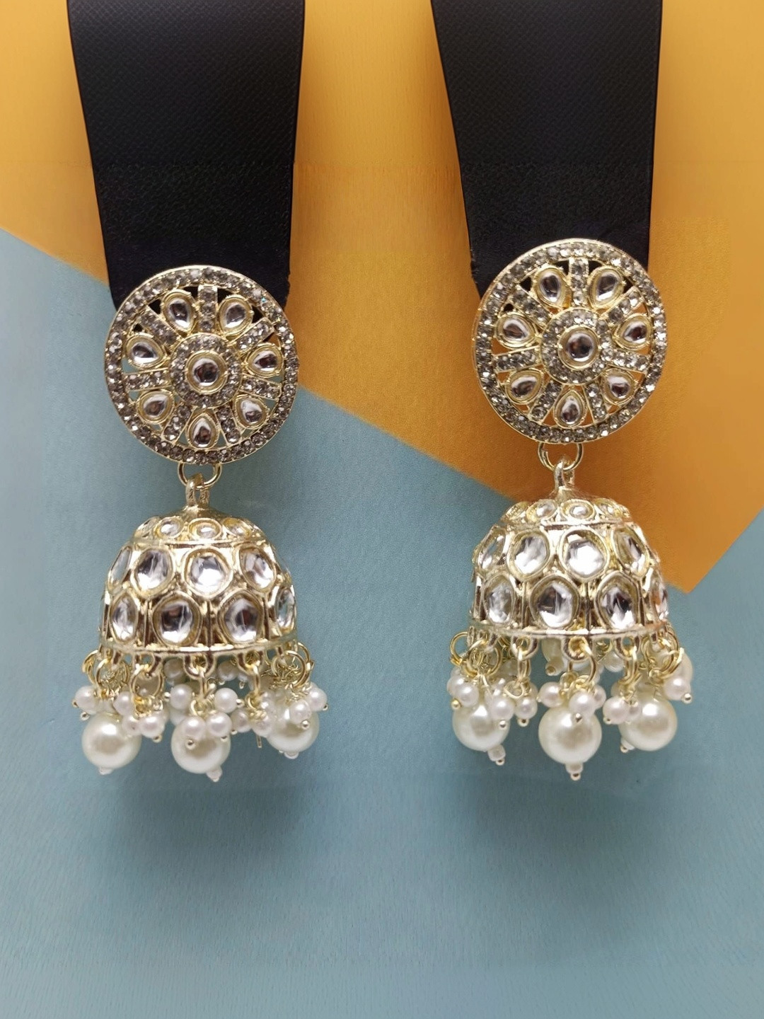 Sinrela Circular Jhumkas Earrings