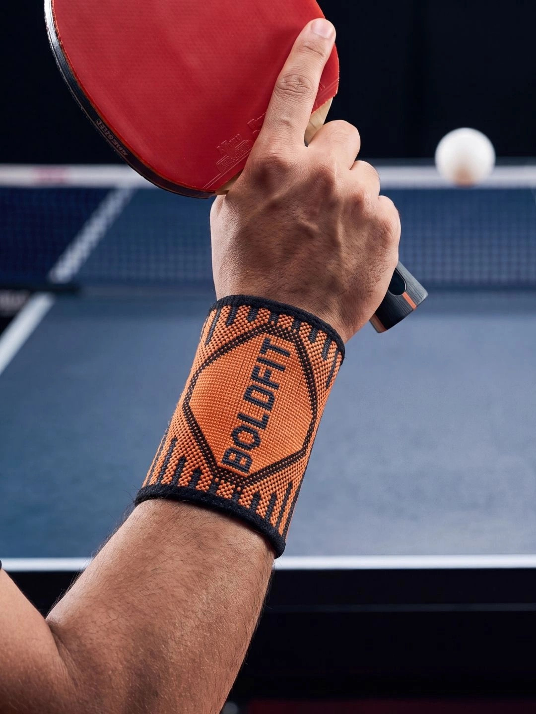 BOLDFIT Unisex Orange Coloured Printed Wrist Support Sweatband