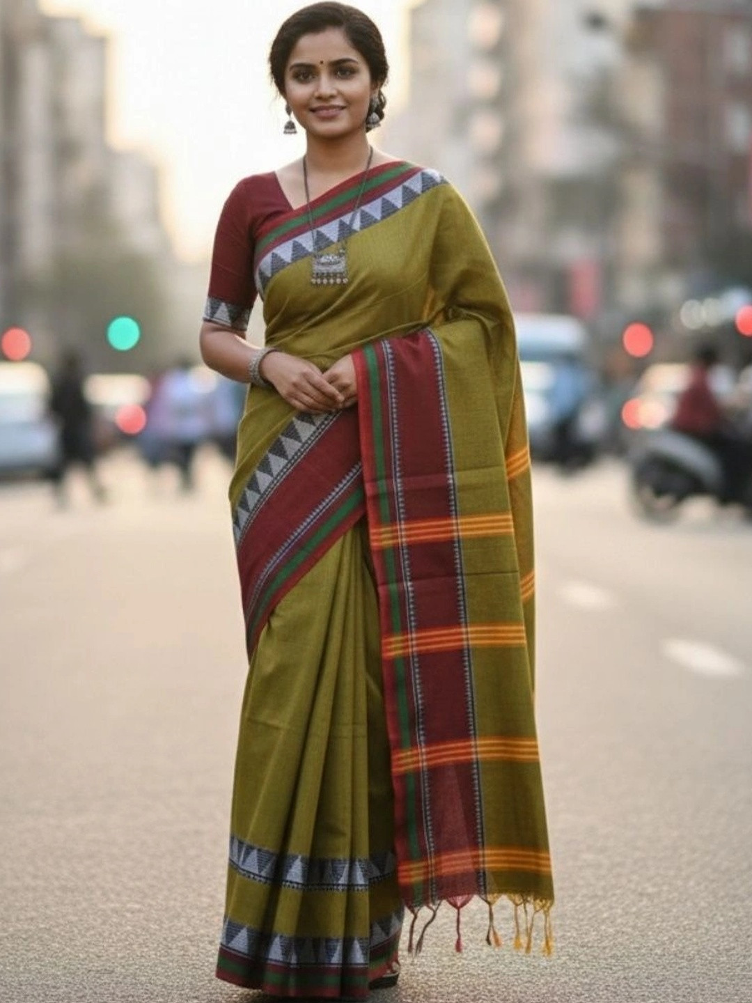 Zayraa Striped Khadi Saree